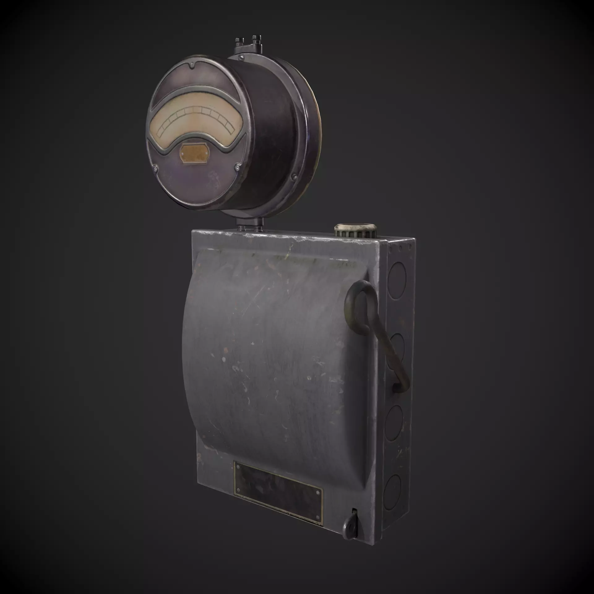 Fusebox Electric Meter Low-poly 3D model_0