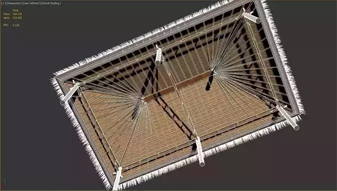 Natural Roof alang alang  gazeboo Bali 3D model