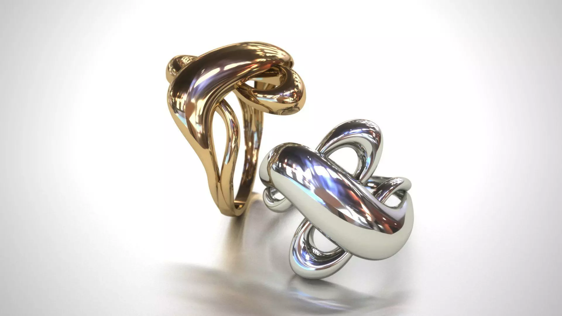 Gold ring with twist and light weight 3D print model