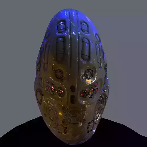 Gas mask helmet scifi Low-poly character art game space