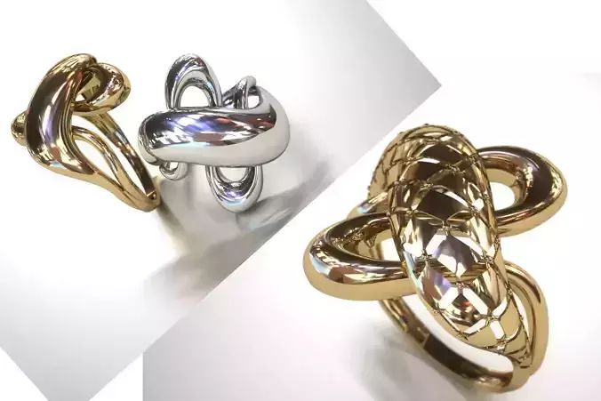 Fusion light weight gold ring 3D Model Collection