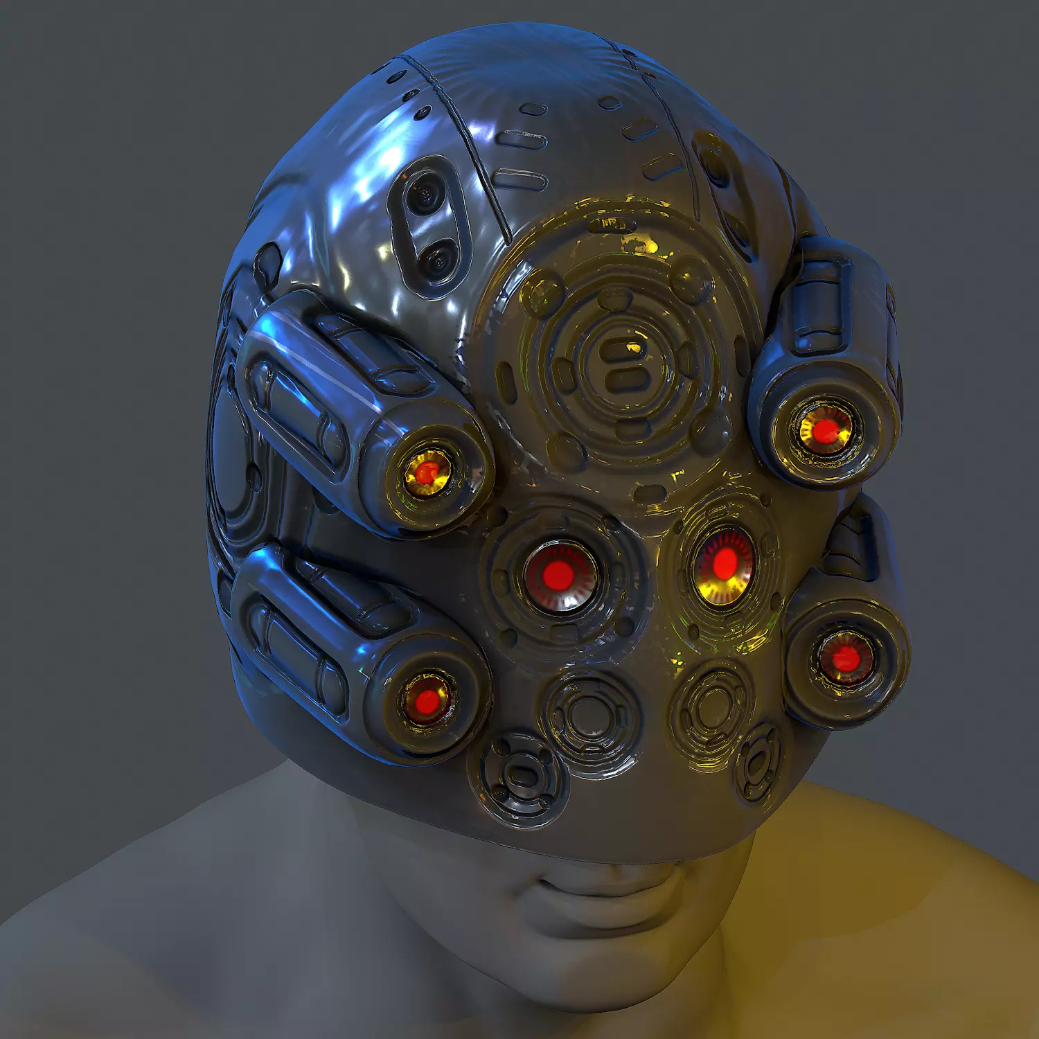 Gas mask helmet scifi Low-poly character art game space Low-poly Low-poly 3D model