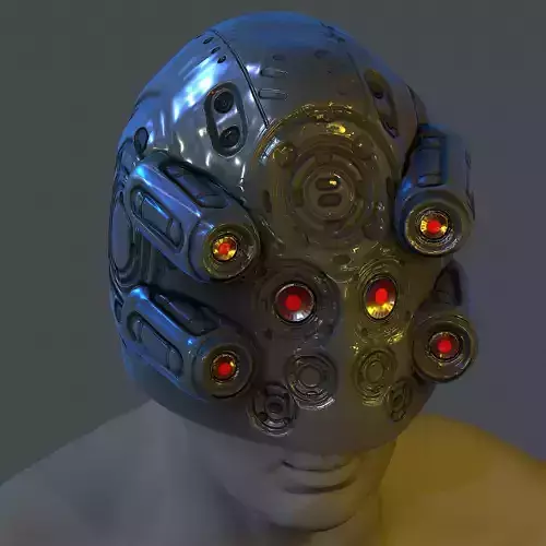 Gas mask helmet scifi Low-poly character art game space Low-poly