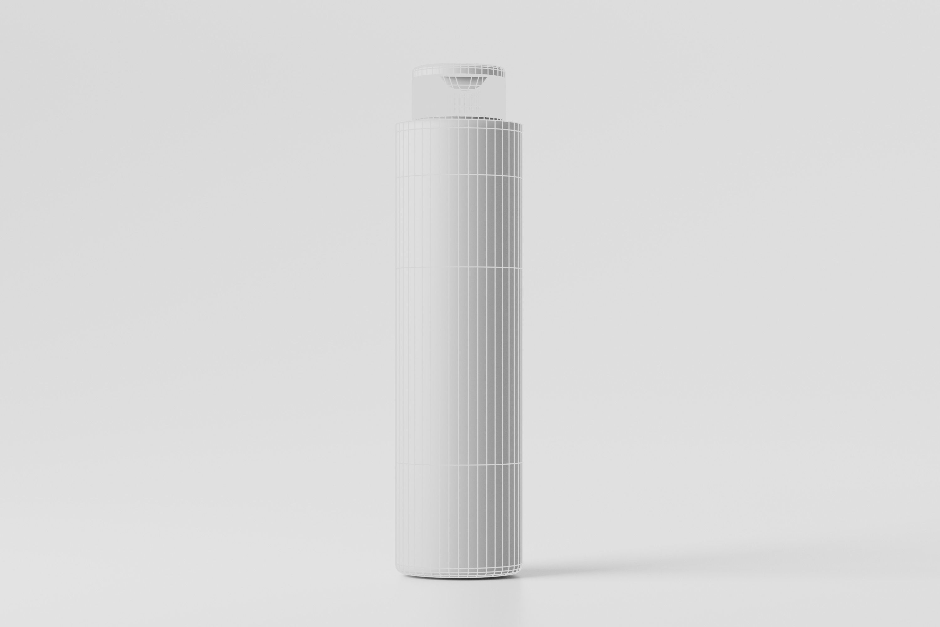 Slim Plastic Cosmetic Bottle Mockup Low-poly 3D model_10