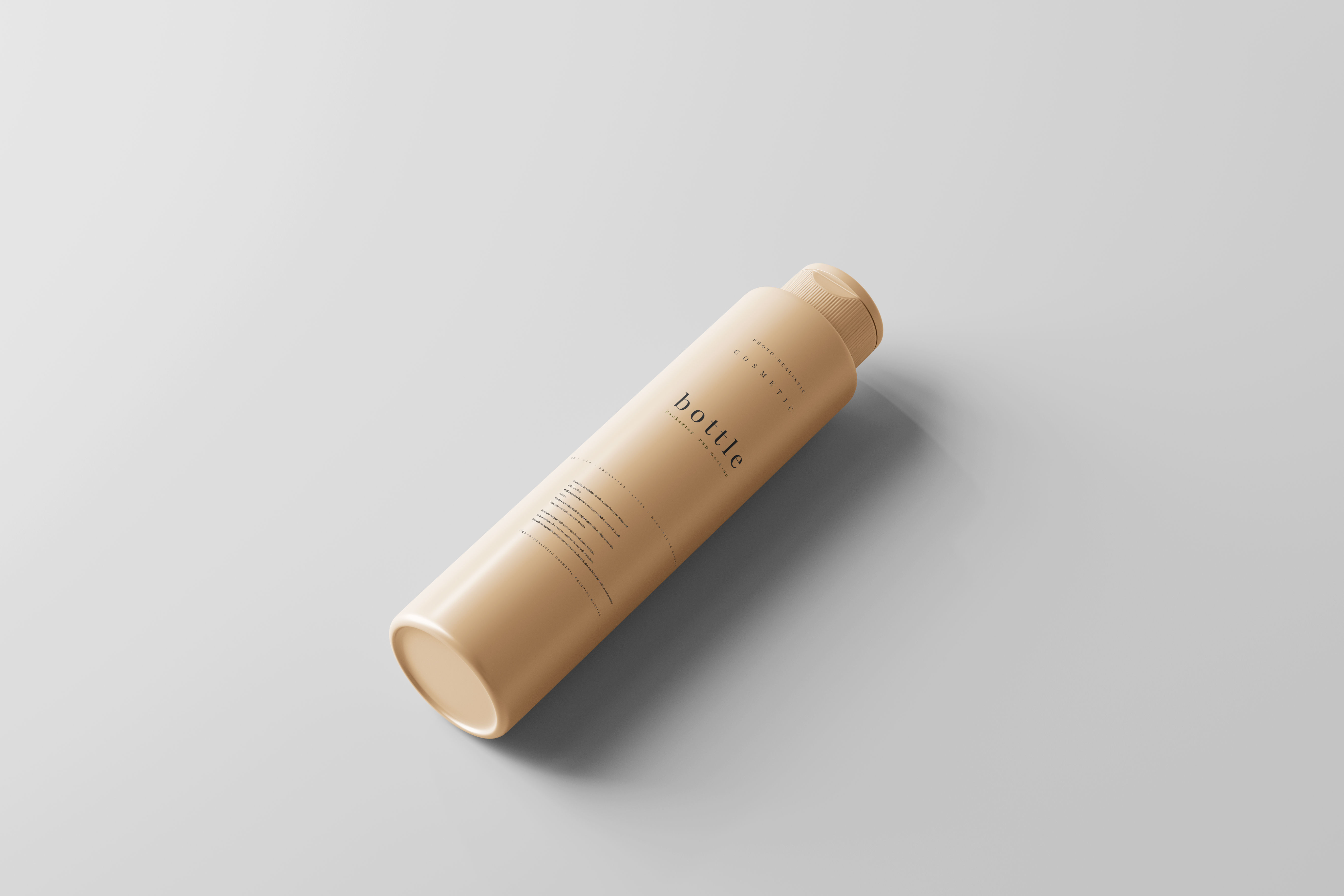 Slim Plastic Cosmetic Bottle Mockup Low-poly 3D model_5