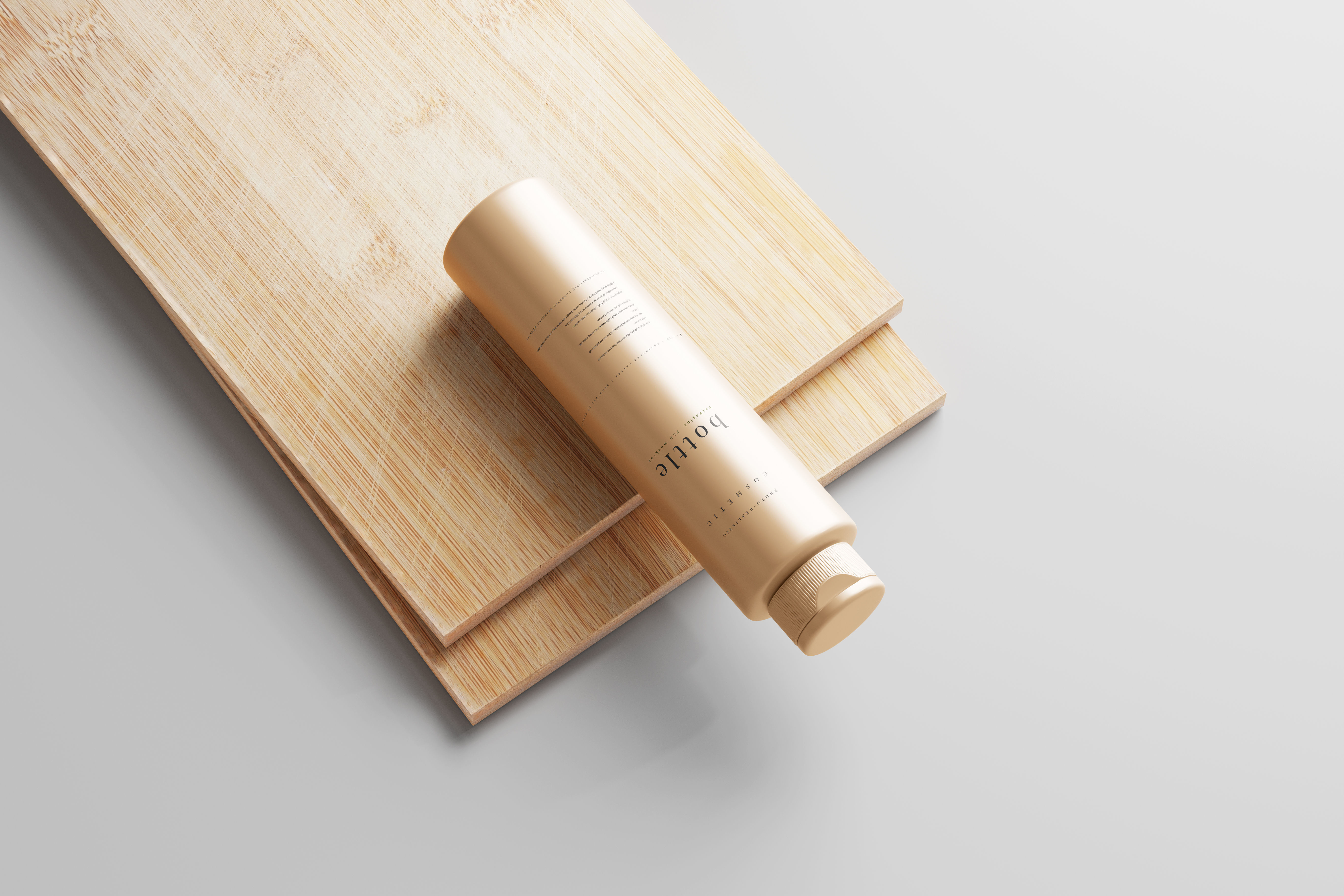 Slim Plastic Cosmetic Bottle Mockup Low-poly 3D model_6