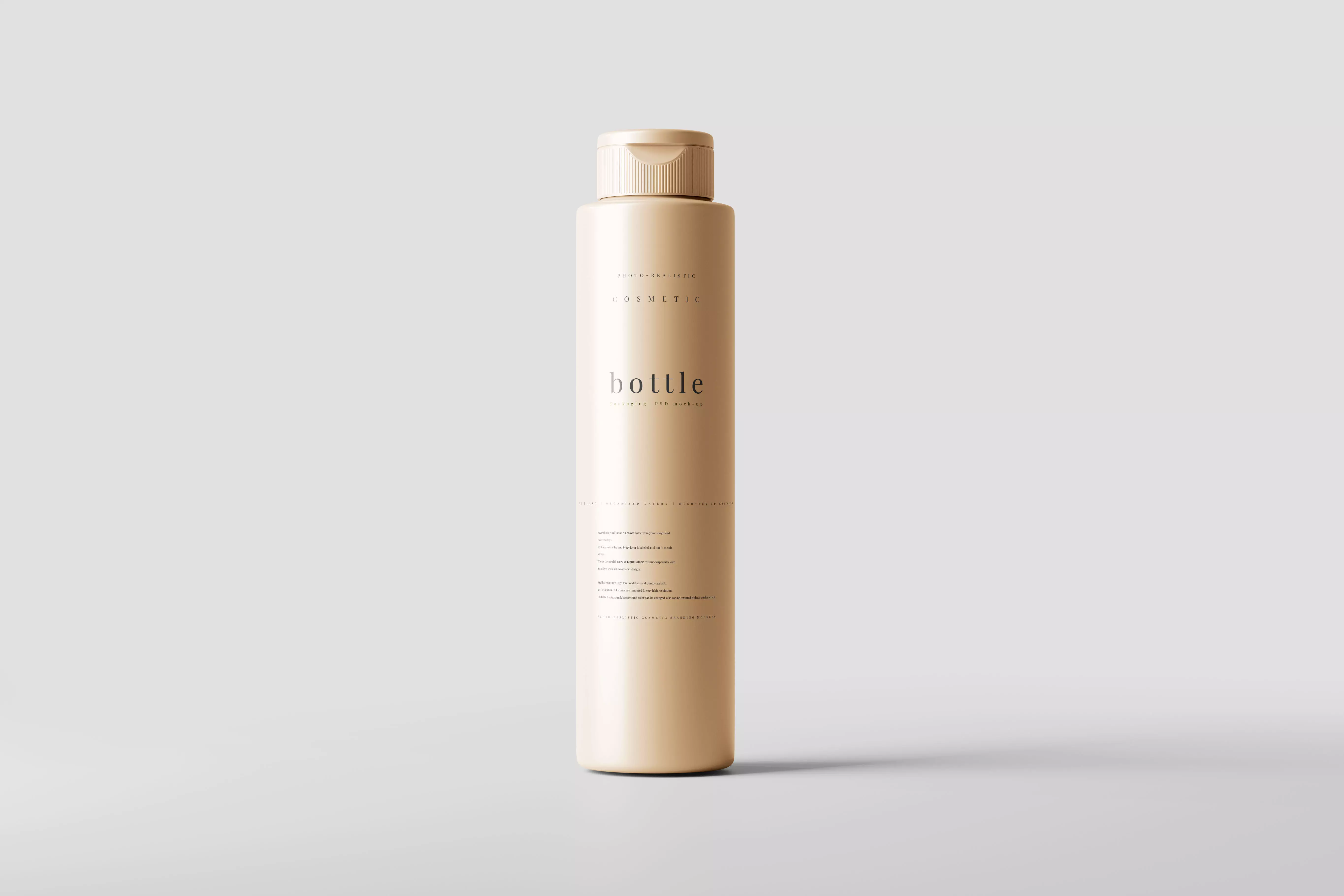 Slim Plastic Cosmetic Bottle Mockup Low-poly 3D model_0