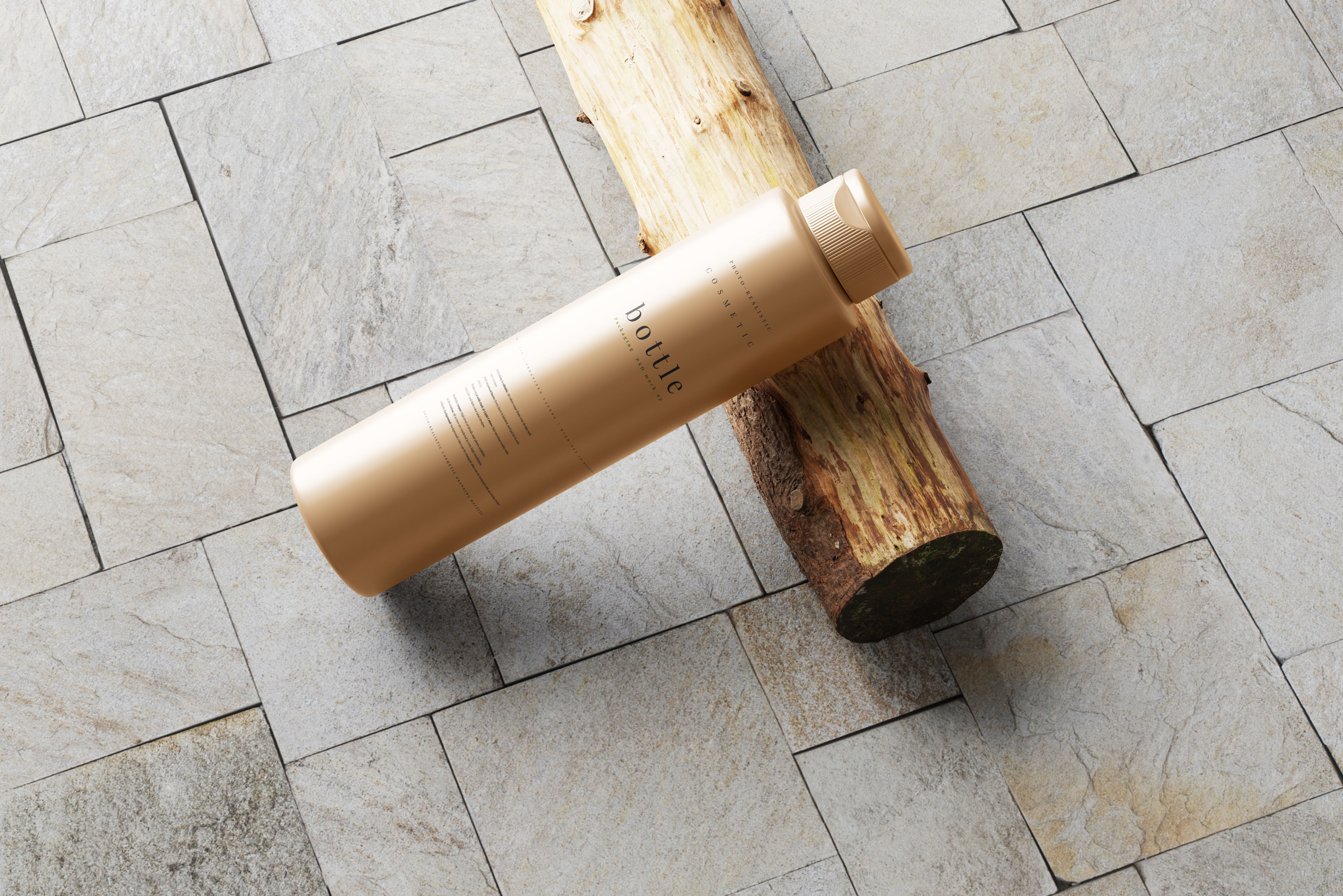 Slim Plastic Cosmetic Bottle Mockup Low-poly 3D model_9