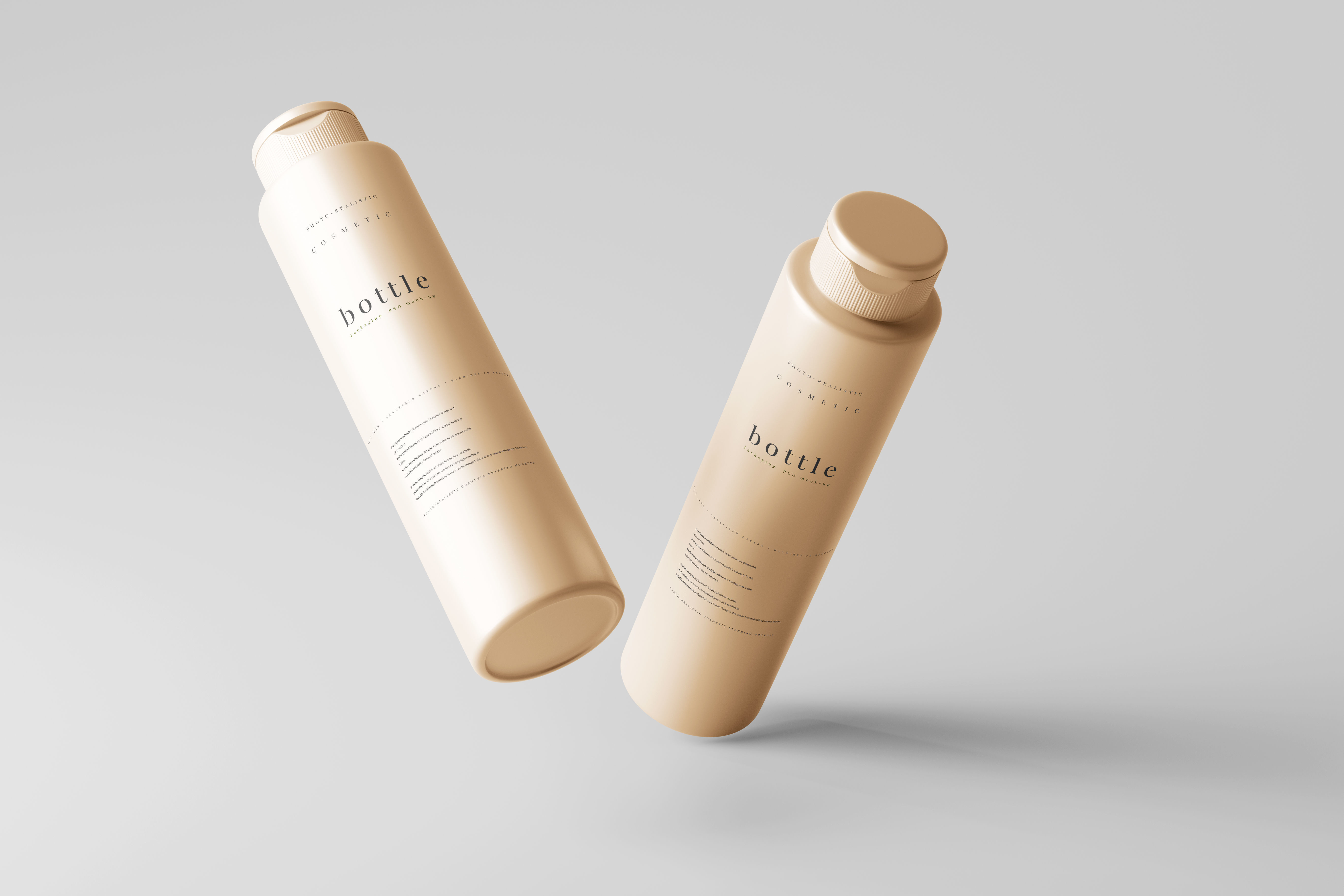 Slim Plastic Cosmetic Bottle Mockup Low-poly 3D model_2