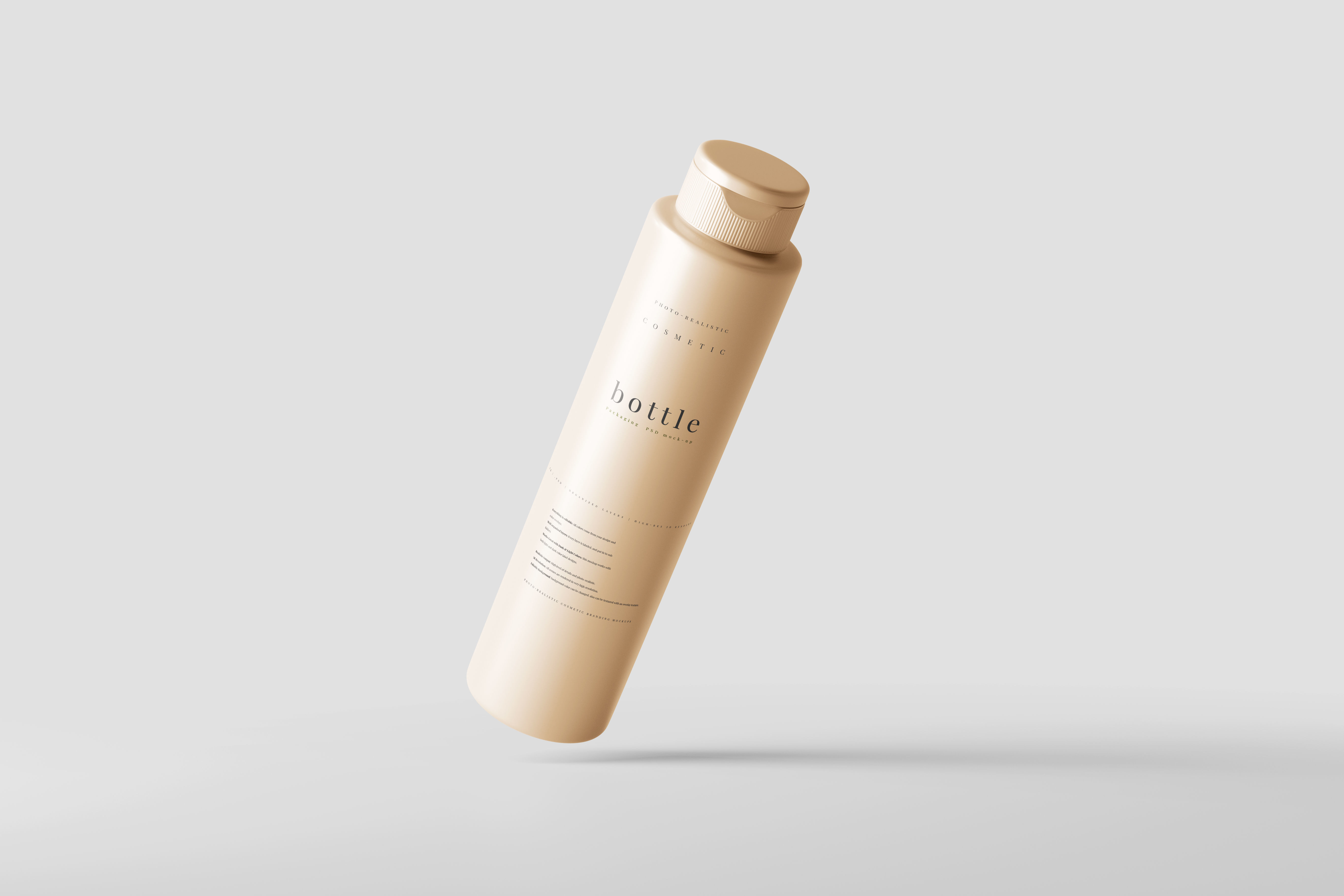 Slim Plastic Cosmetic Bottle Mockup Low-poly 3D model_1