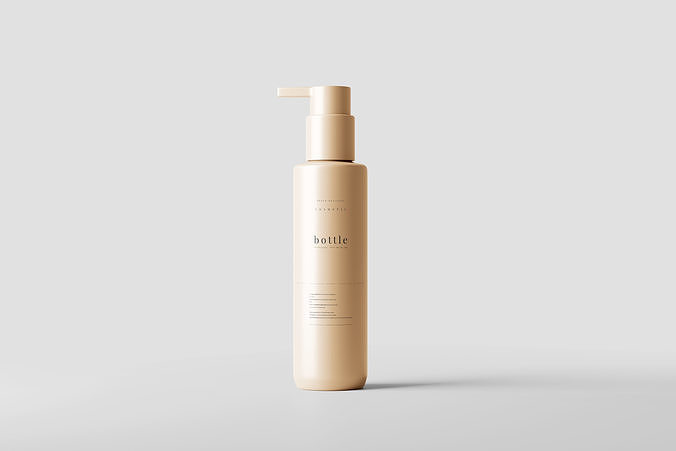 Slim Plastic Pump Dispenser Bottle Mockup Low-poly 3D model