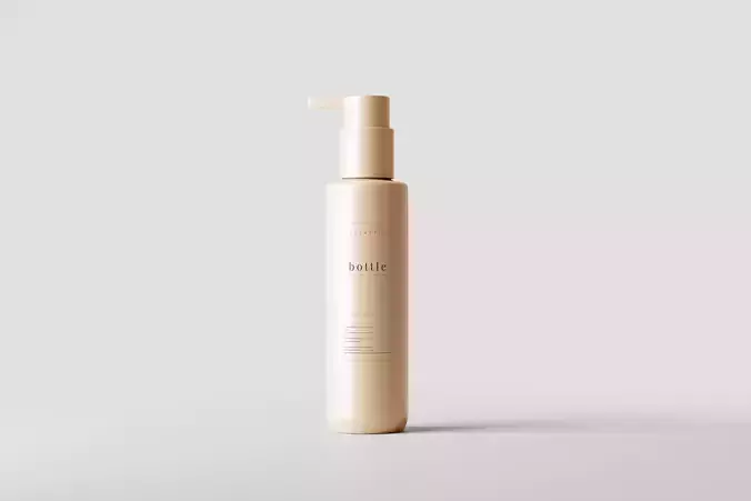 Slim Plastic Pump Dispenser Bottle Mockup