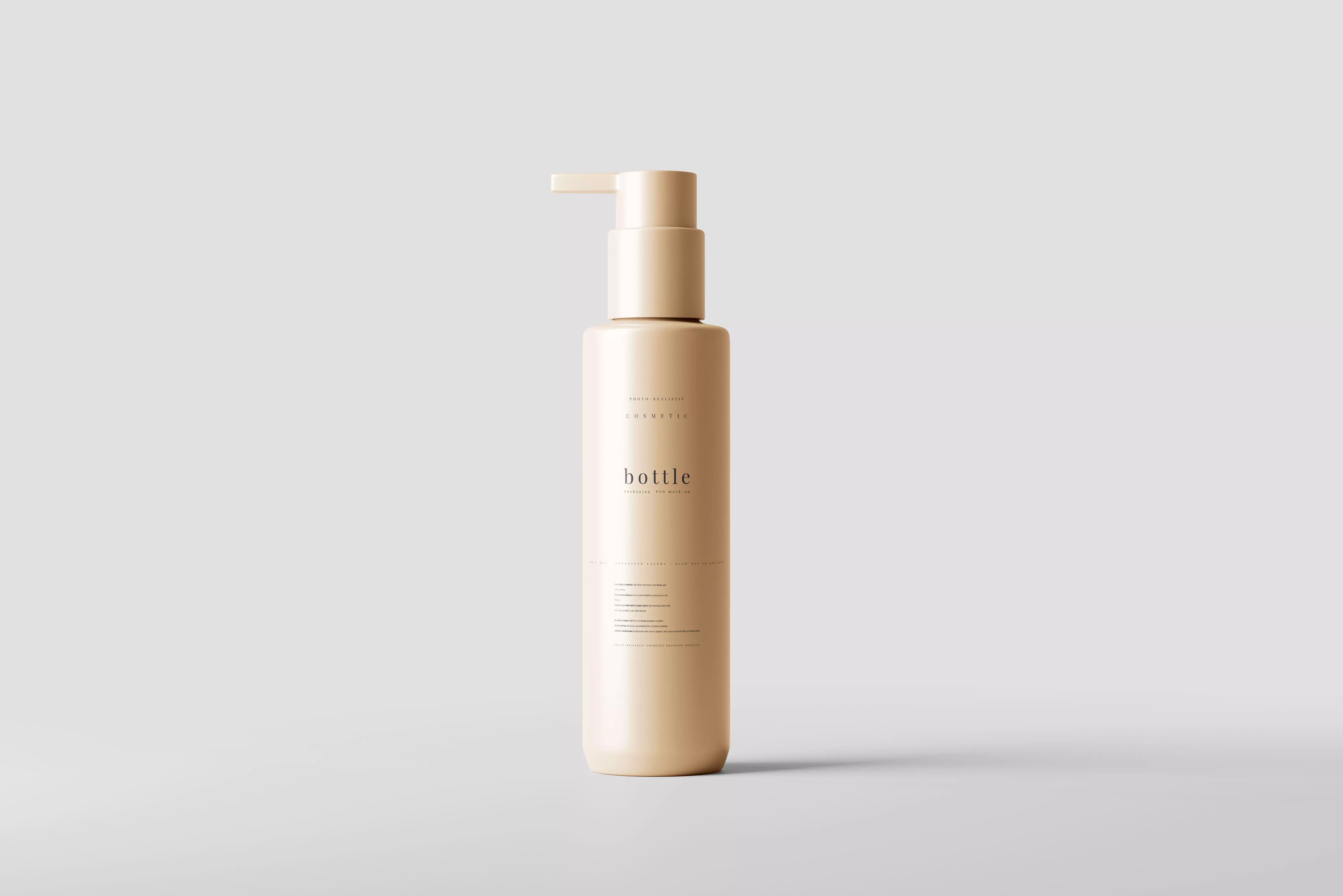 Slim Plastic Pump Dispenser Bottle Mockup Low-poly 3D model