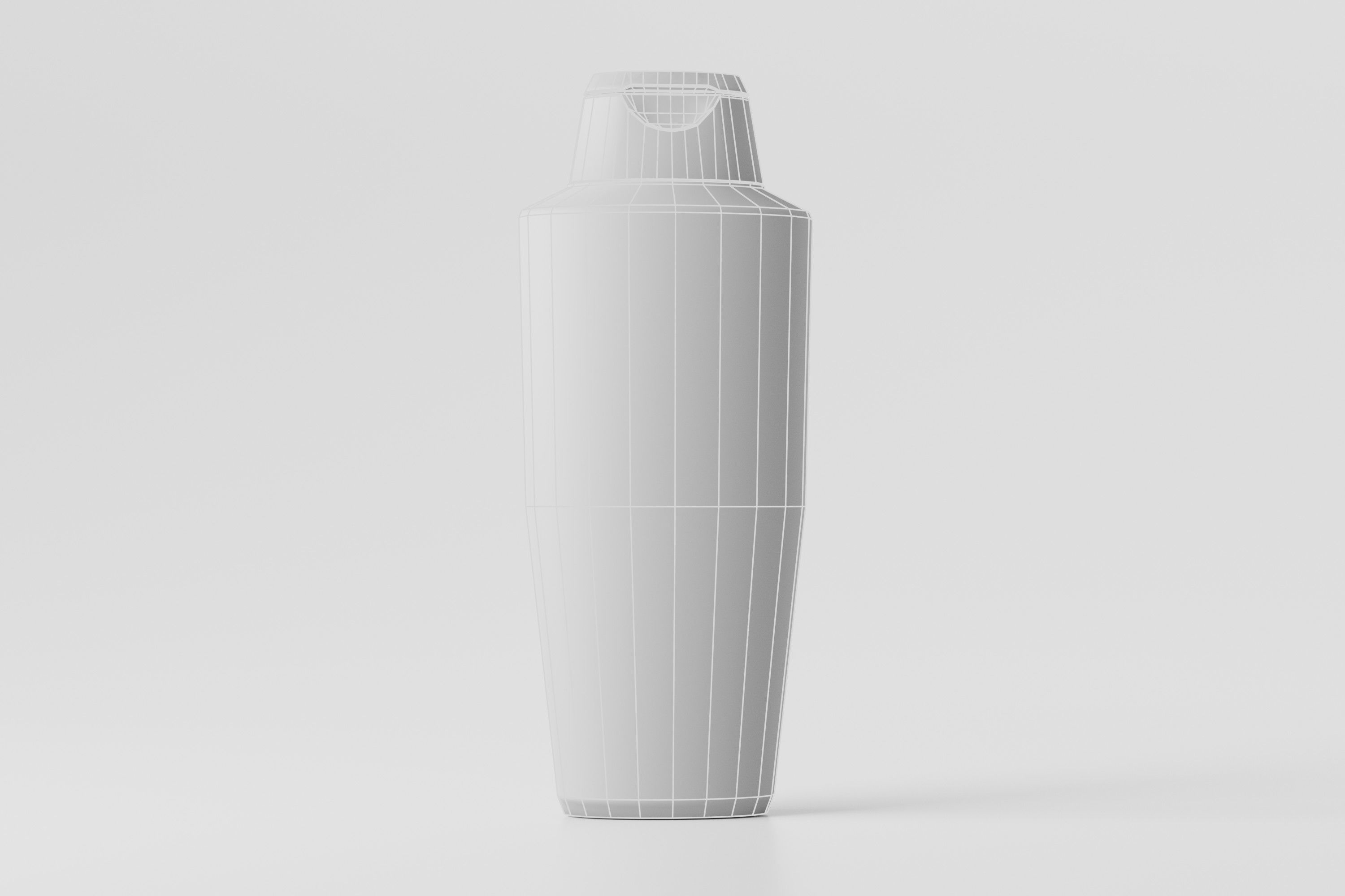 Plastic Shampoo Bottle Mockup Low-poly 3D model_10