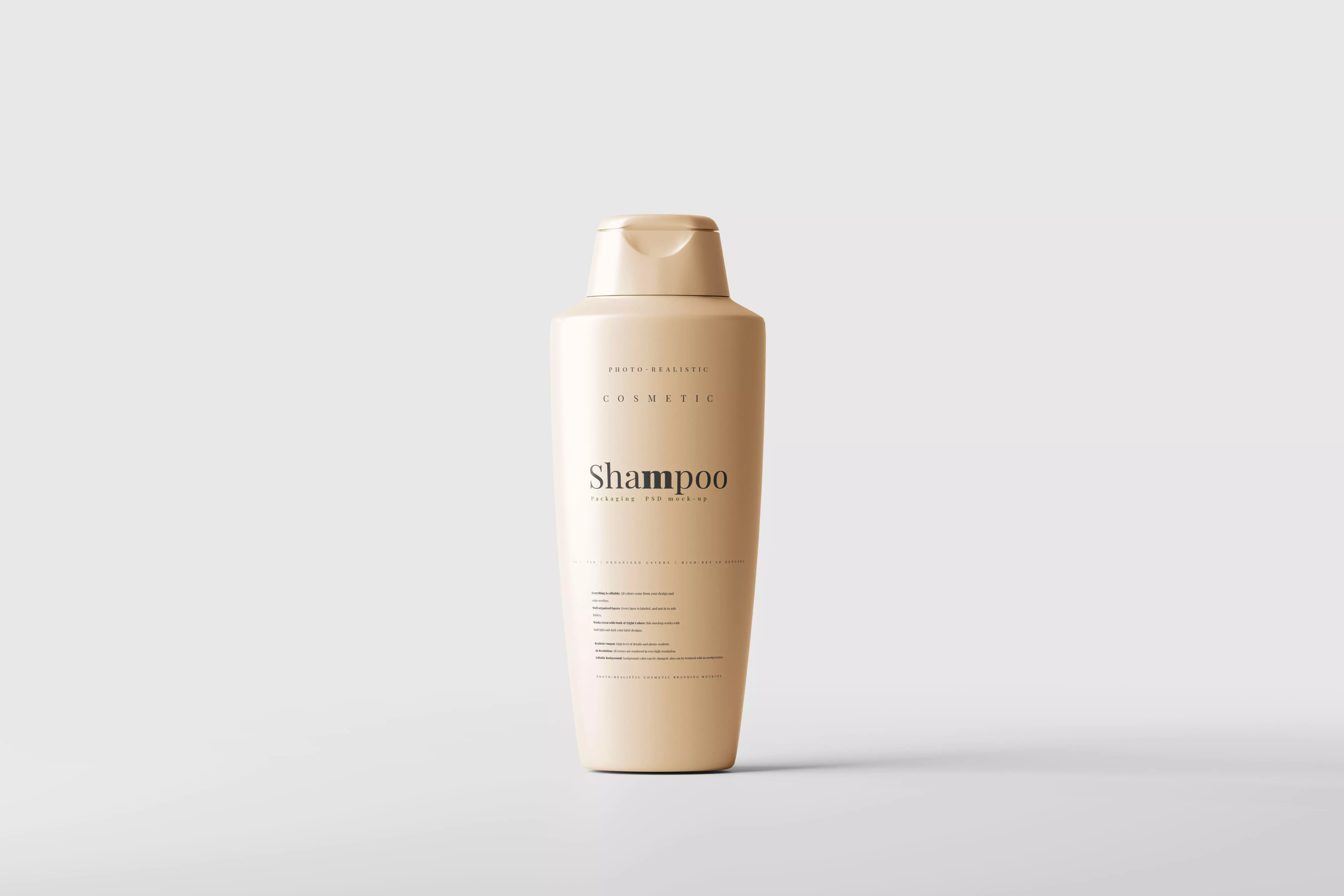 Plastic Shampoo Bottle Mockup Low-poly 3D model_0