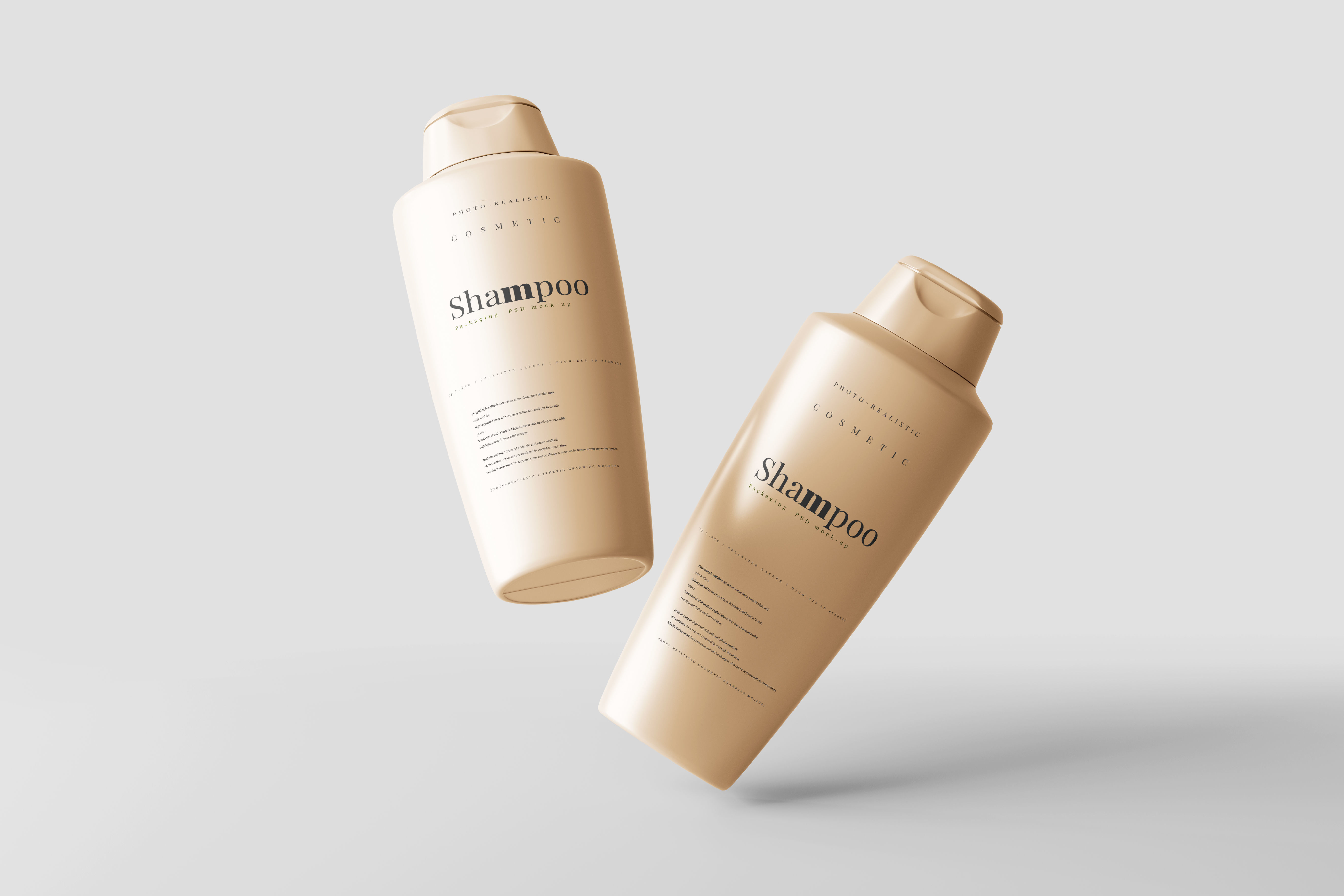 Plastic Shampoo Bottle Mockup Low-poly 3D model_2
