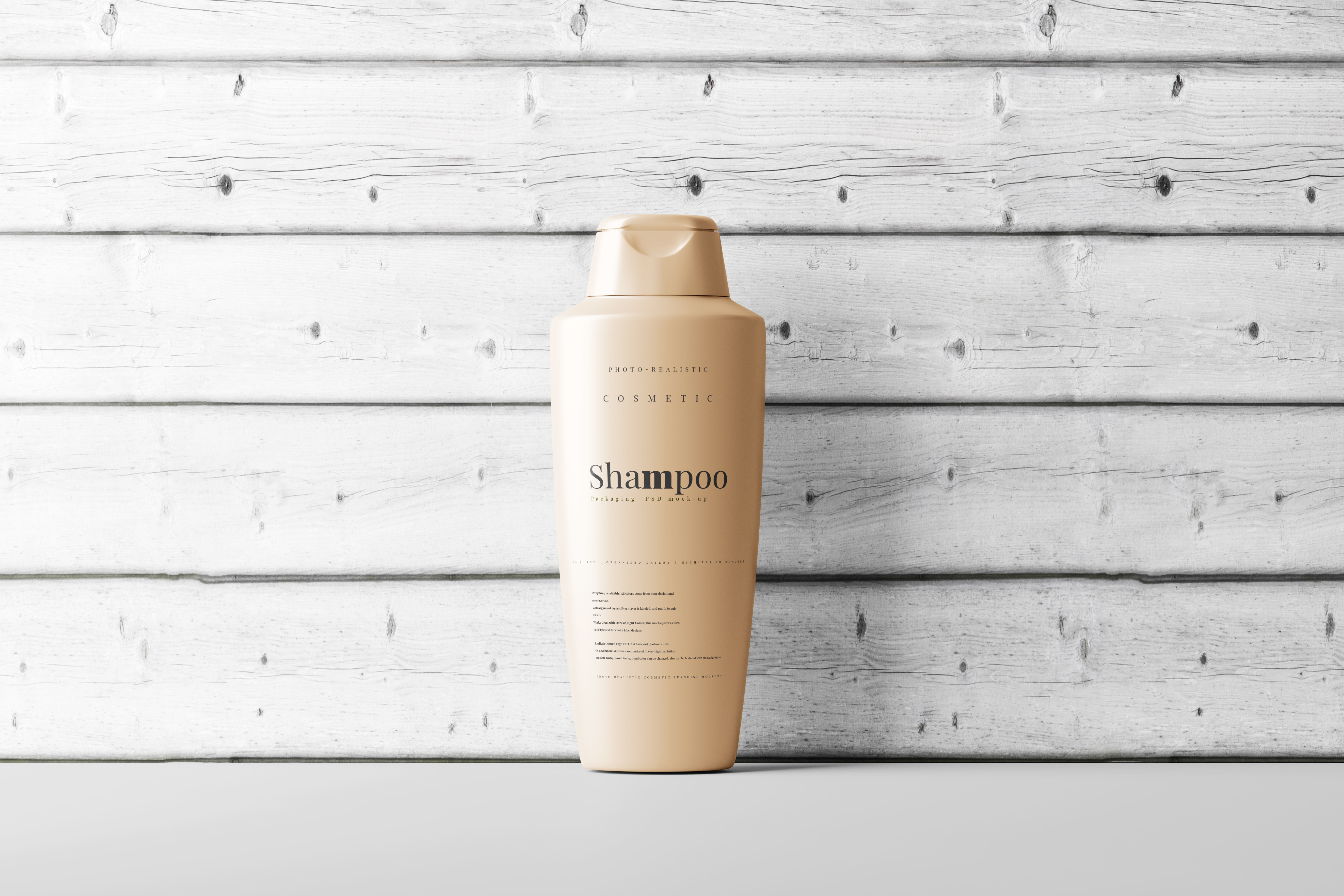 Plastic Shampoo Bottle Mockup Low-poly 3D model_4