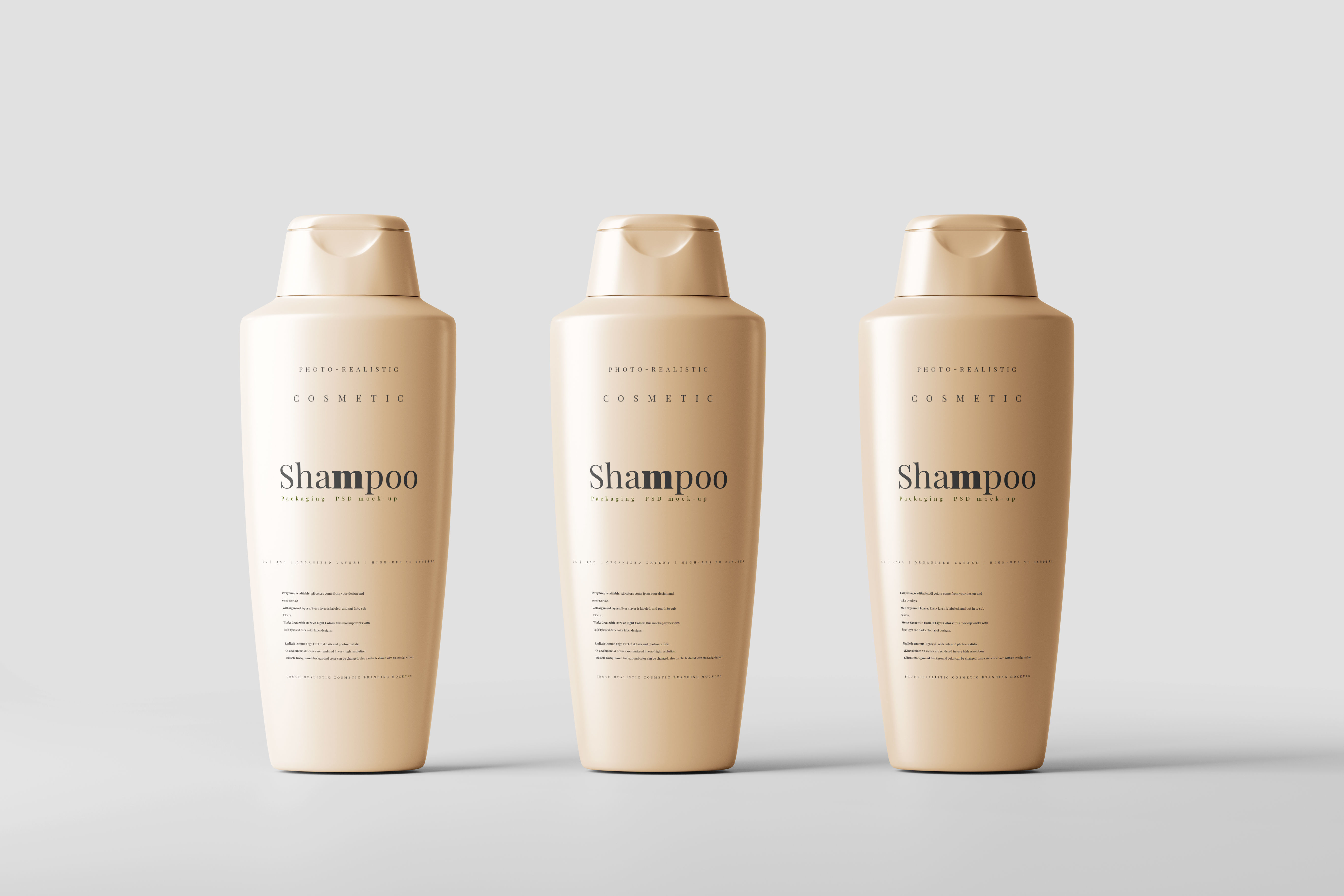 Plastic Shampoo Bottle Mockup Low-poly 3D model_3