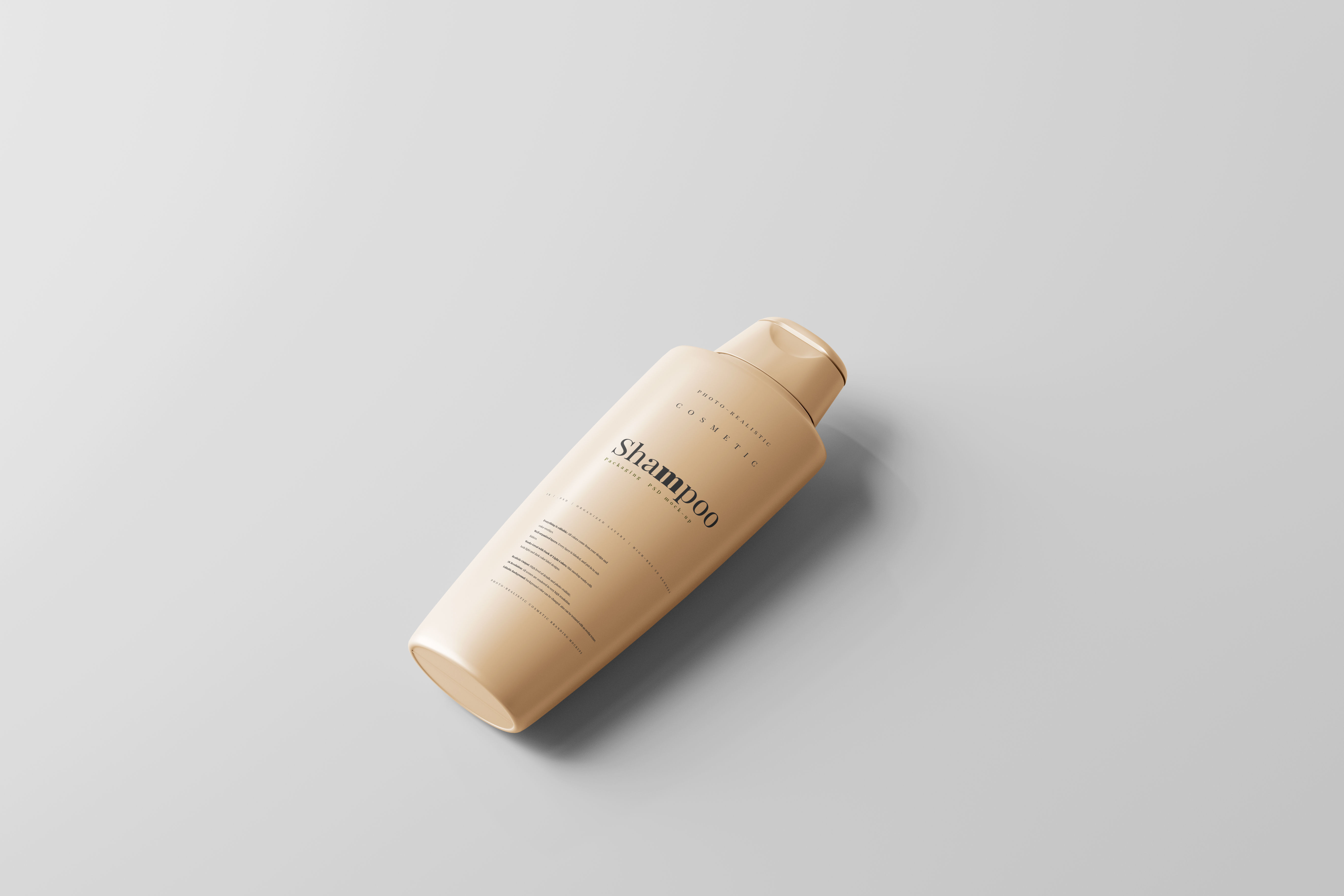 Plastic Shampoo Bottle Mockup Low-poly 3D model_5