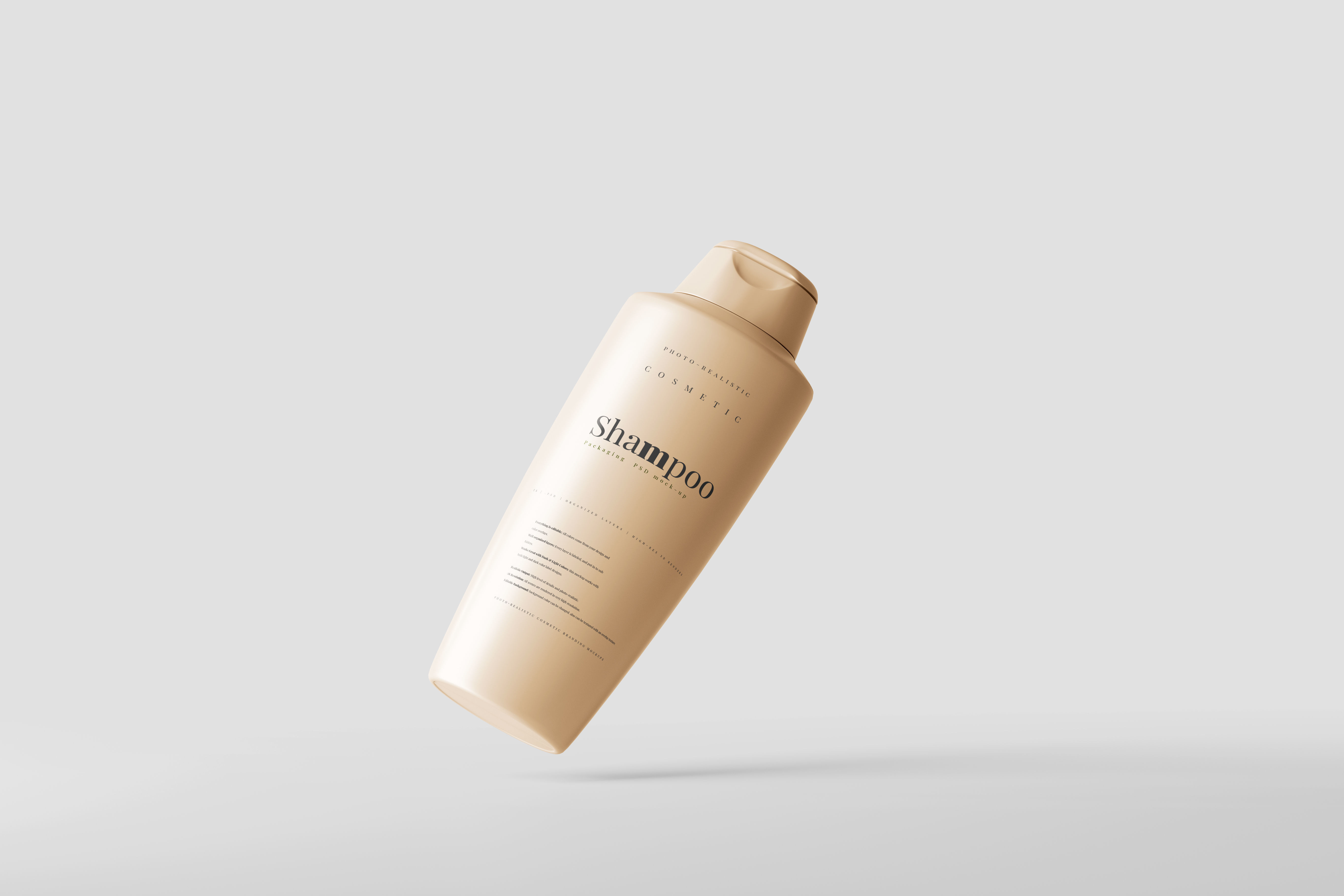 Plastic Shampoo Bottle Mockup Low-poly 3D model_1