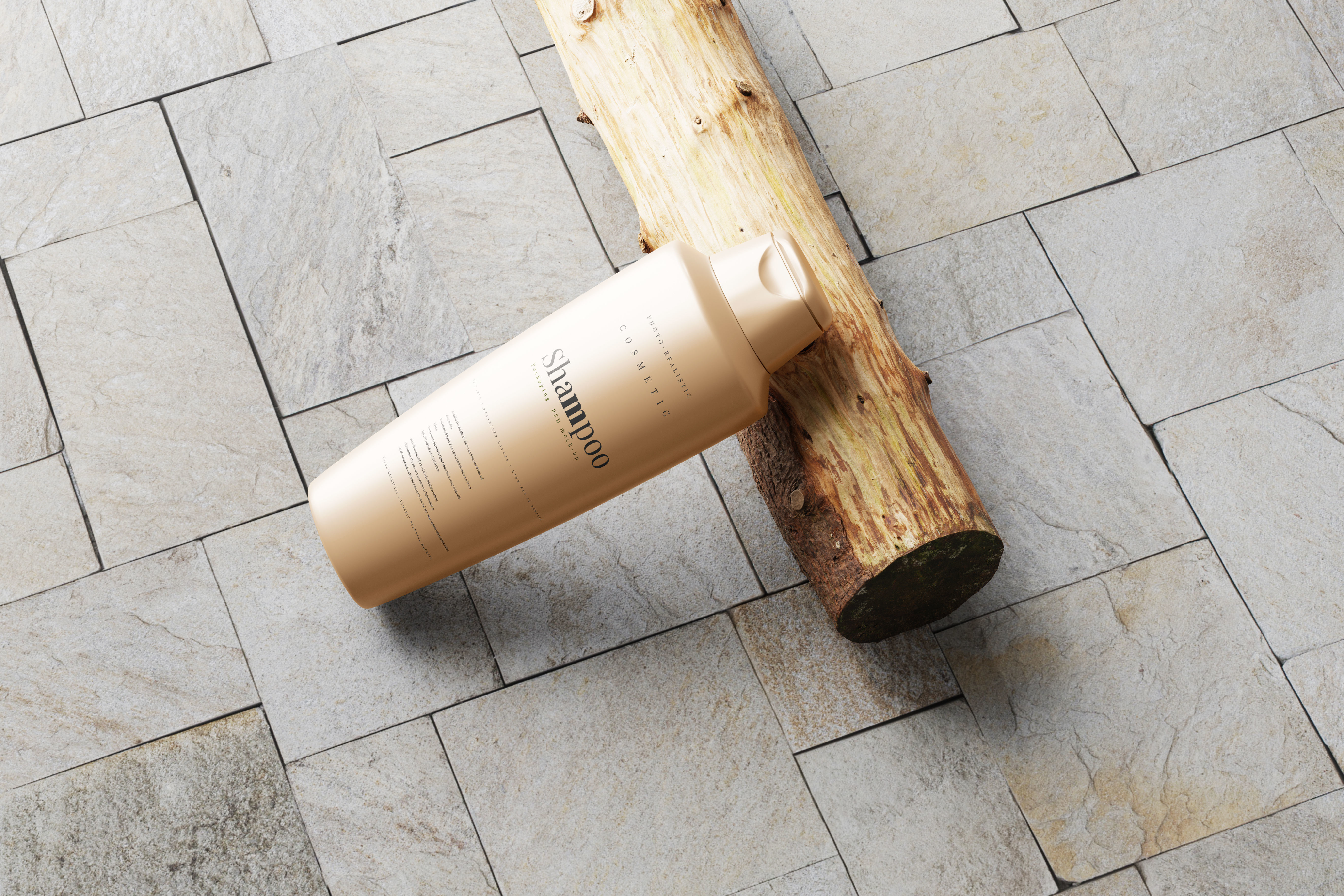 Plastic Shampoo Bottle Mockup Low-poly 3D model_9