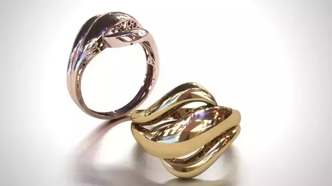 Light weight gold ring 3D print model