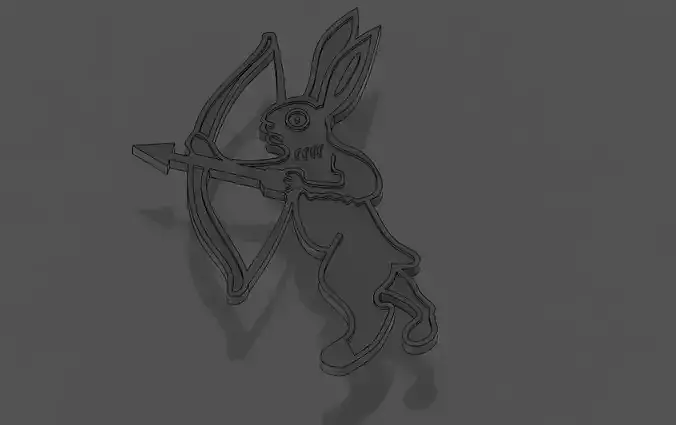 Medieval archer bunny pin 3D print model