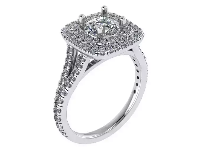 Double Halo Branch Shank Ring 0710