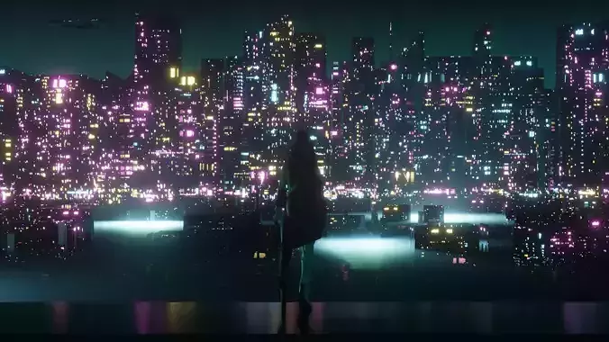 Sci-fi city cyberpunk include all assets and textures