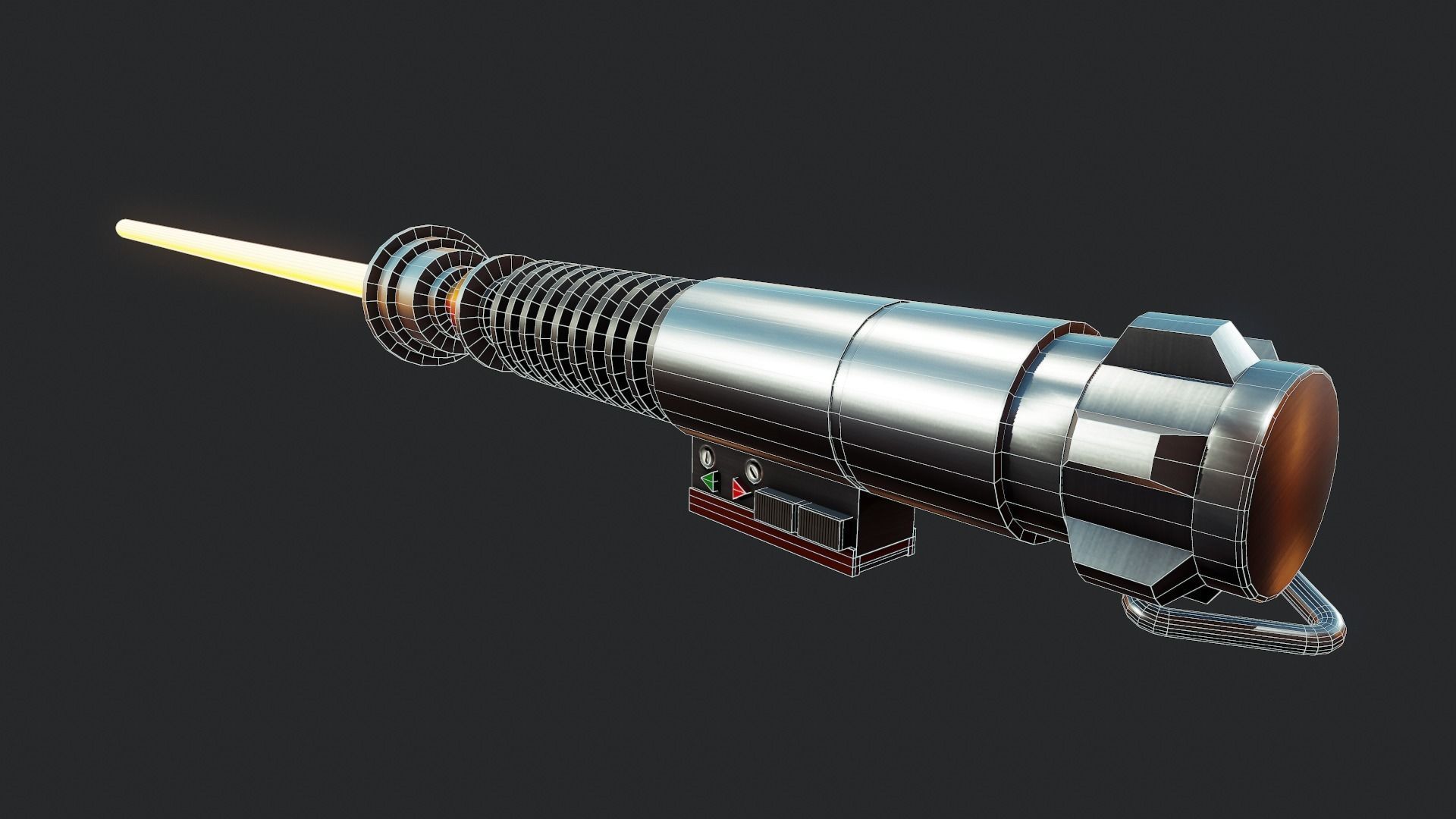 Lightsaber  - Tutorial Included Low-poly 3D model_11