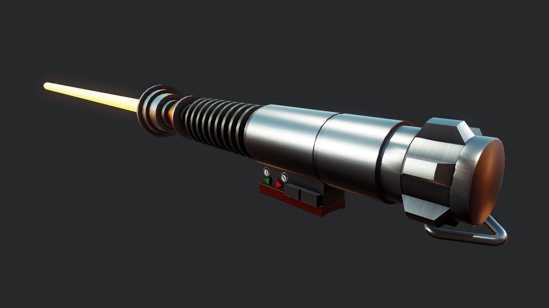 Lightsaber  - Tutorial Included Low-poly 3D model_10