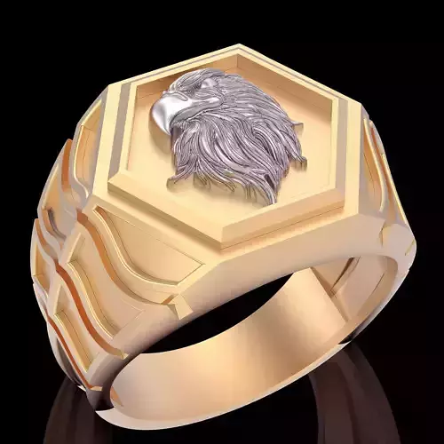 Eagle ring silver gold sterling jewelry printable 3D model