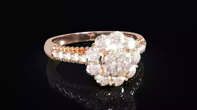 Halo Diamond Ring 2 3D print model