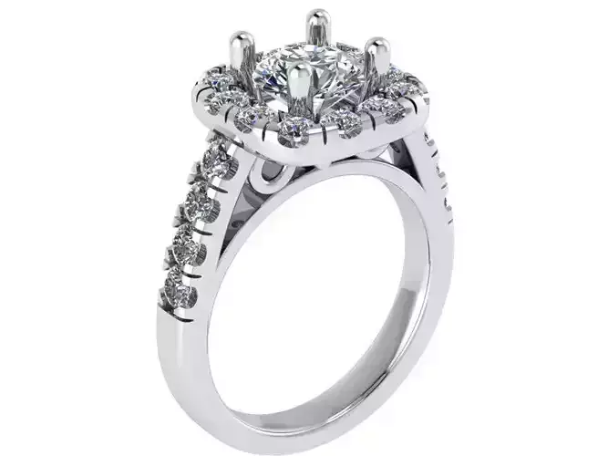 Square Halo Cathedral Ring 0719