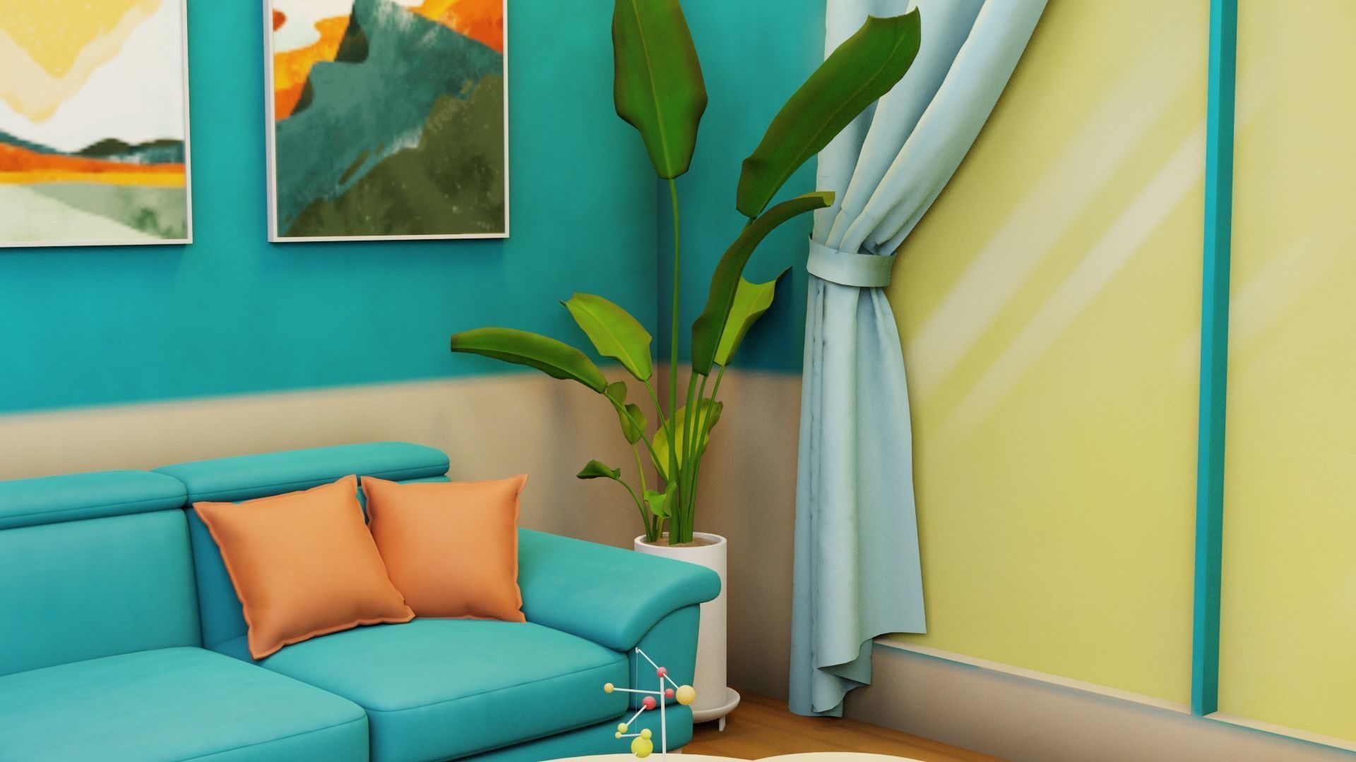 3D model stylized cartoon furniture model pack 2 VR / AR / lowpoly