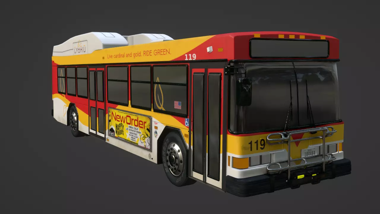 Detailed 3D City Bus with Interior 3D model
