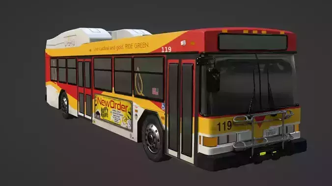 Detailed 3D City Bus with Interior 