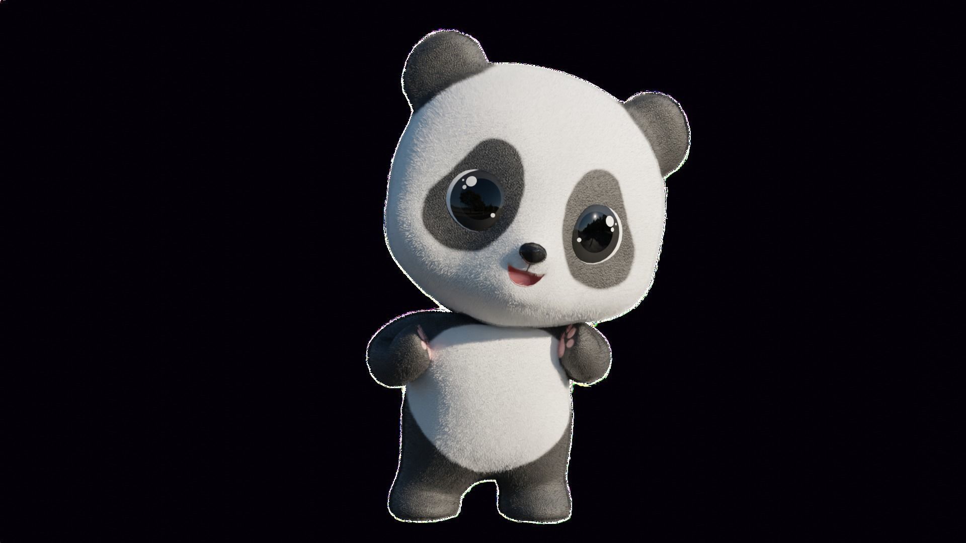 Cute Little Panda 3D model_8