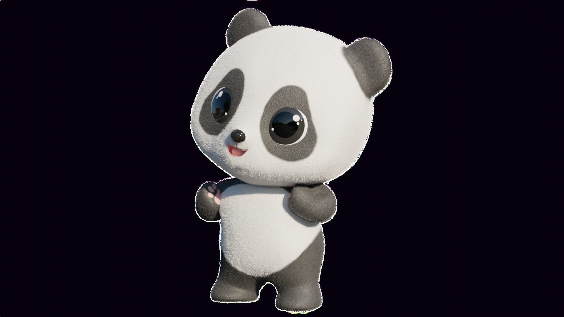 Cute Little Panda 3D model_9
