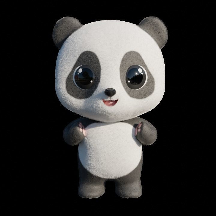Cute Little Panda 3D model_2