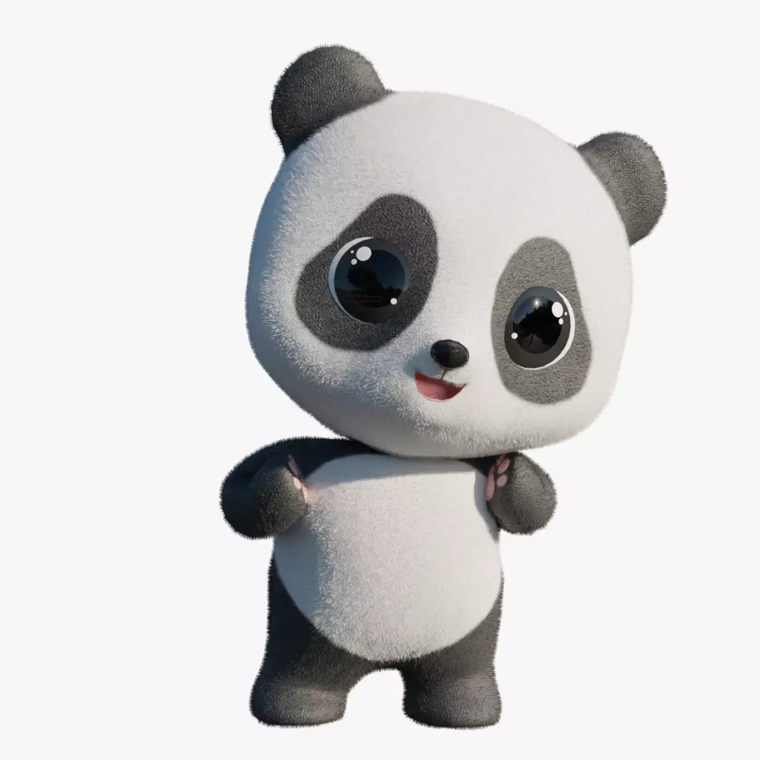 Cute Little Panda 3D model_0