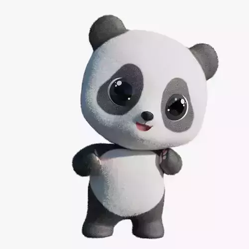 Cute Little Panda 3D model