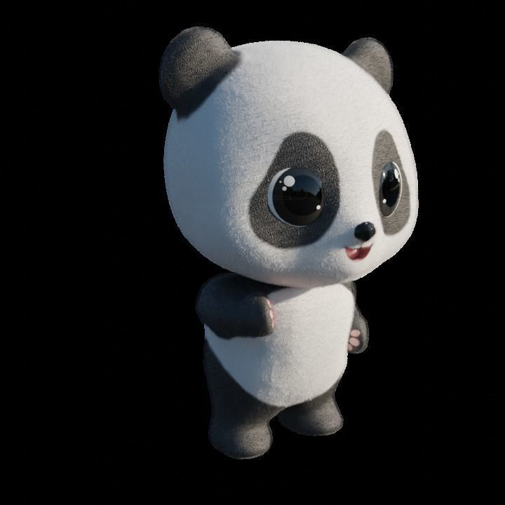 Cute Little Panda 3D model_6