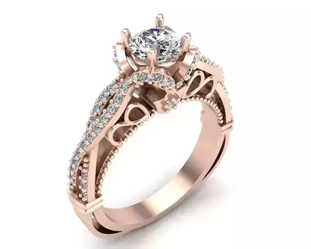 Diamond Engagement Ring 11-MW 3D print model