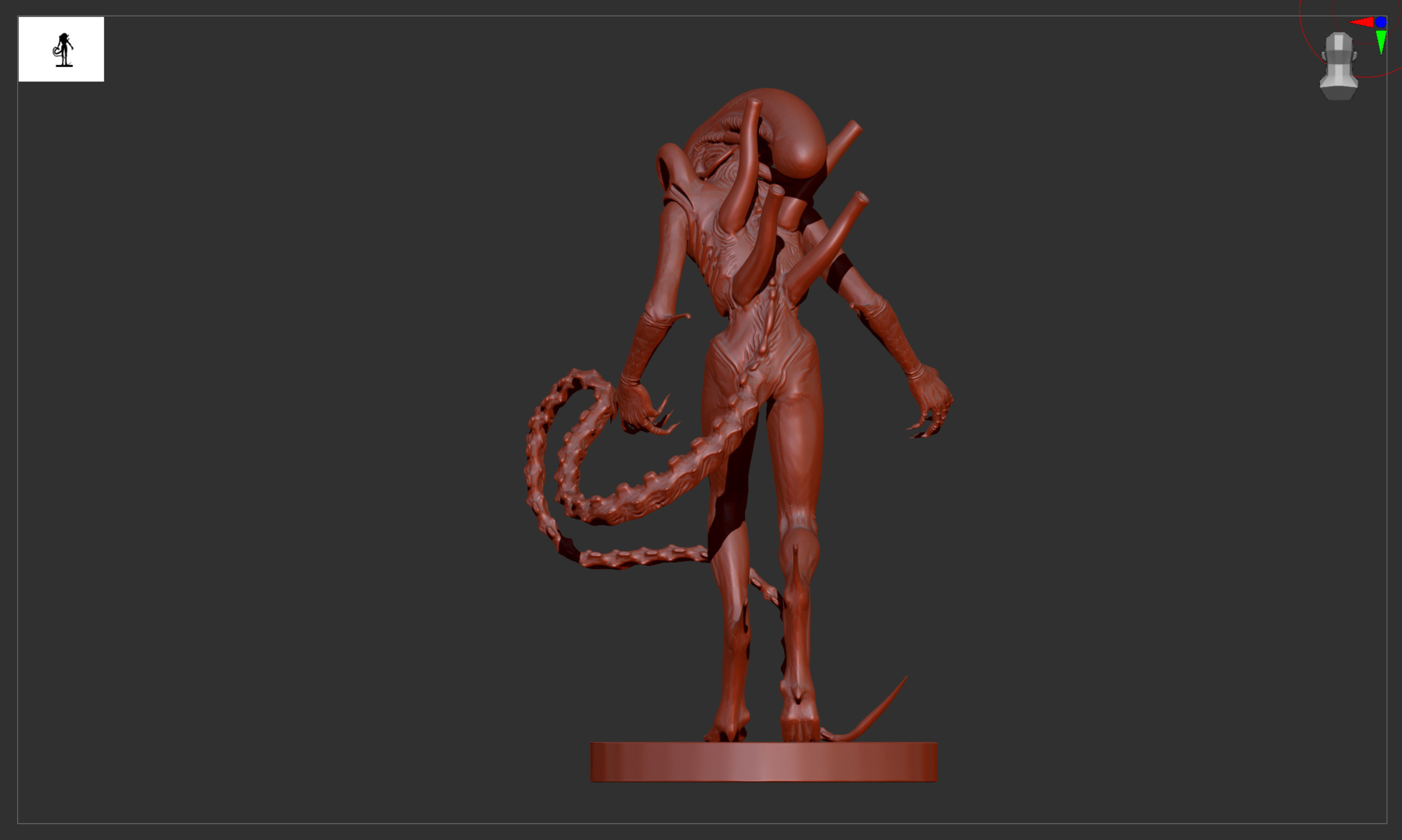Battle-hardened Xenomorph Alien 3D print model_5