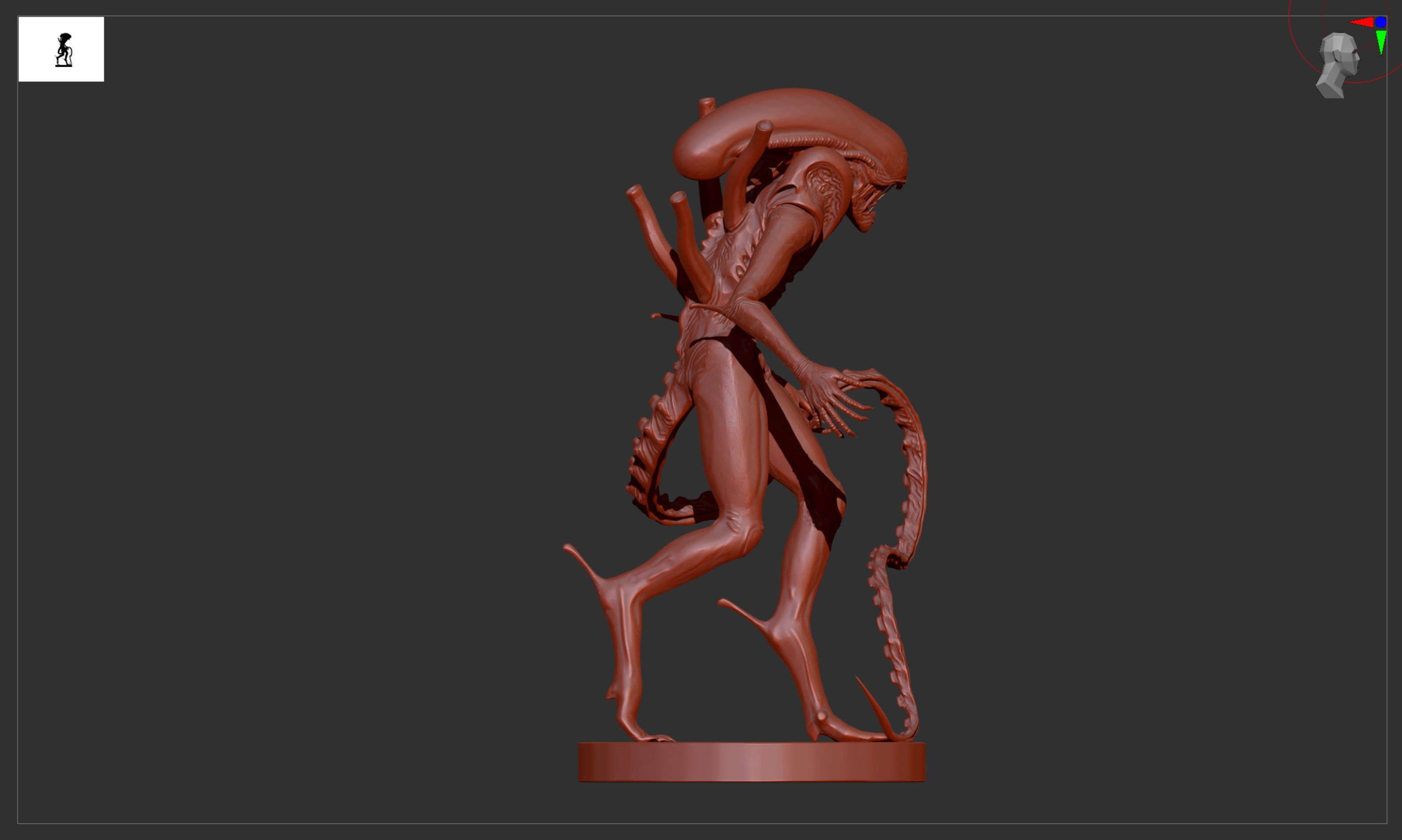 Battle-hardened Xenomorph Alien 3D print model_7