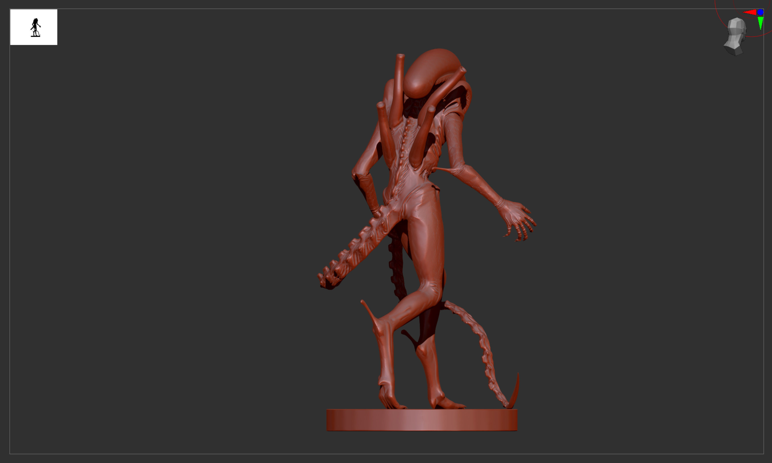 Battle-hardened Xenomorph Alien 3D print model_6