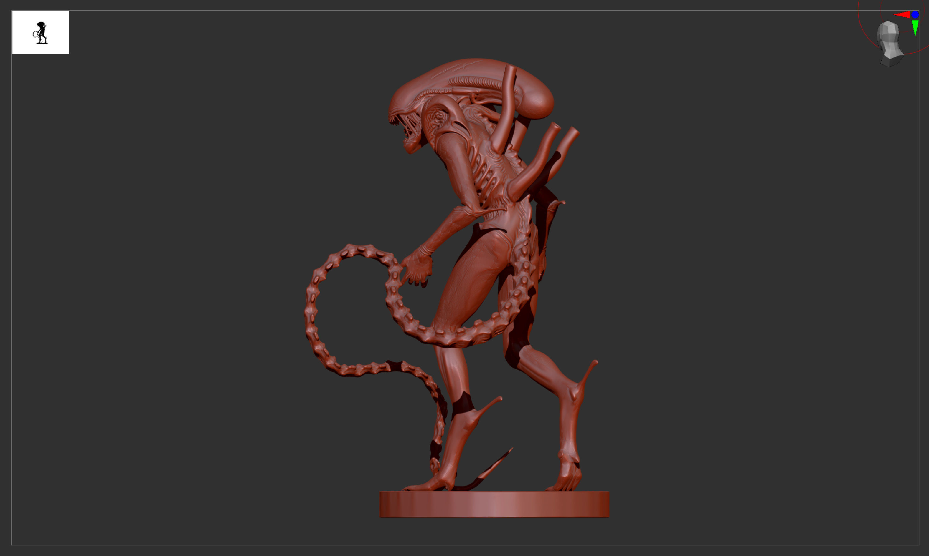 Battle-hardened Xenomorph Alien 3D print model_4