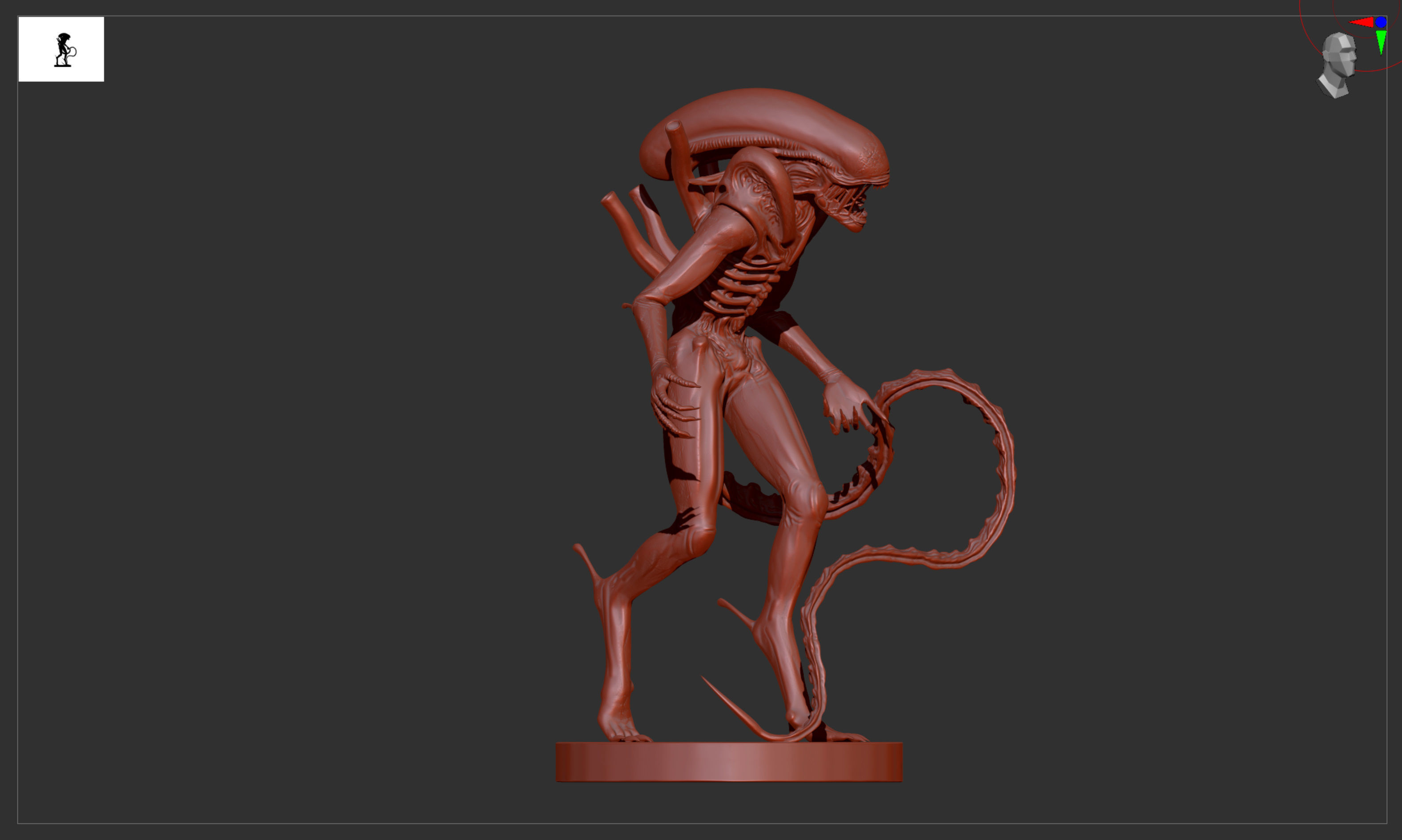 Battle-hardened Xenomorph Alien 3D print model_8