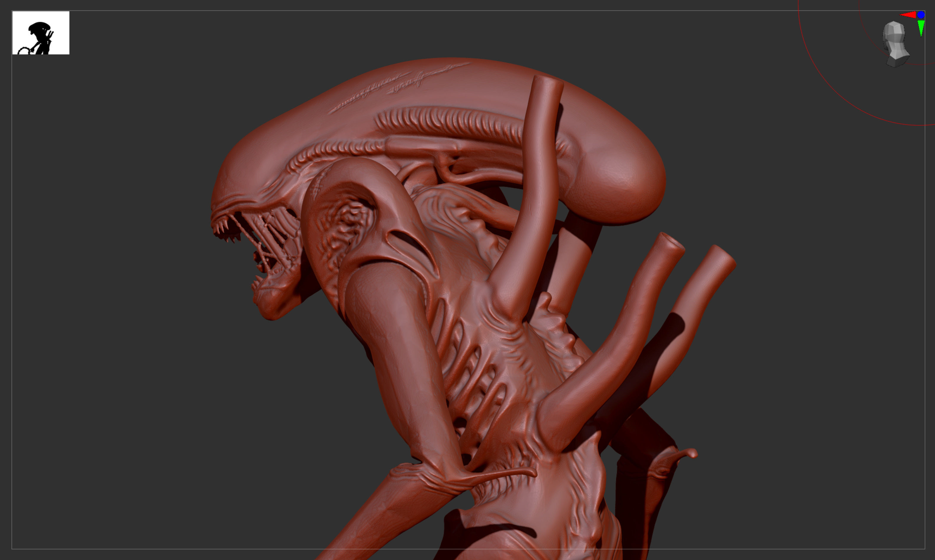 Battle-hardened Xenomorph Alien 3D print model_12